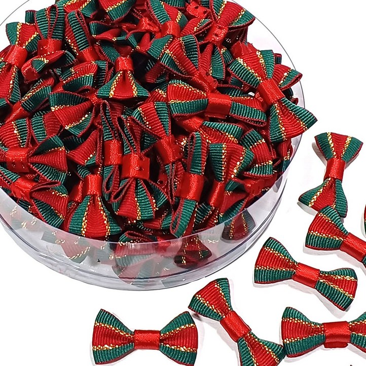 체리아트 크리스마스 미니리본 구츄리 100개