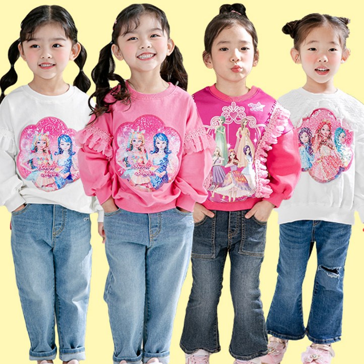 제이키드 시크릿쥬쥬 옷 맨투맨 티셔츠 퍼프티 여아 레이스 23봄신상이월겨울 클리어런스