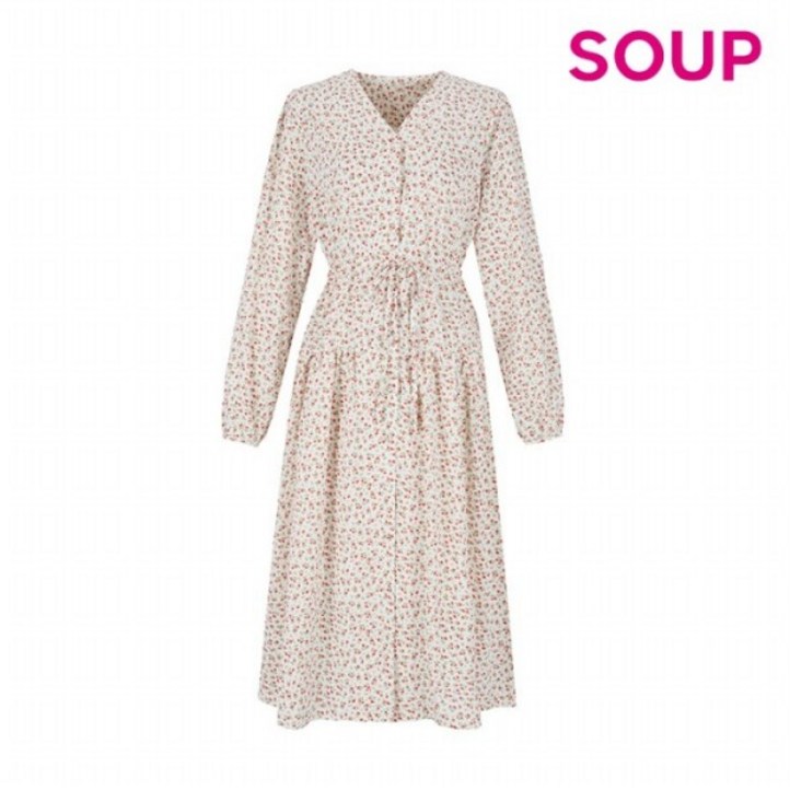 SOUP SOUP 허리 스트링 플라워 원피스 OY3OPC2