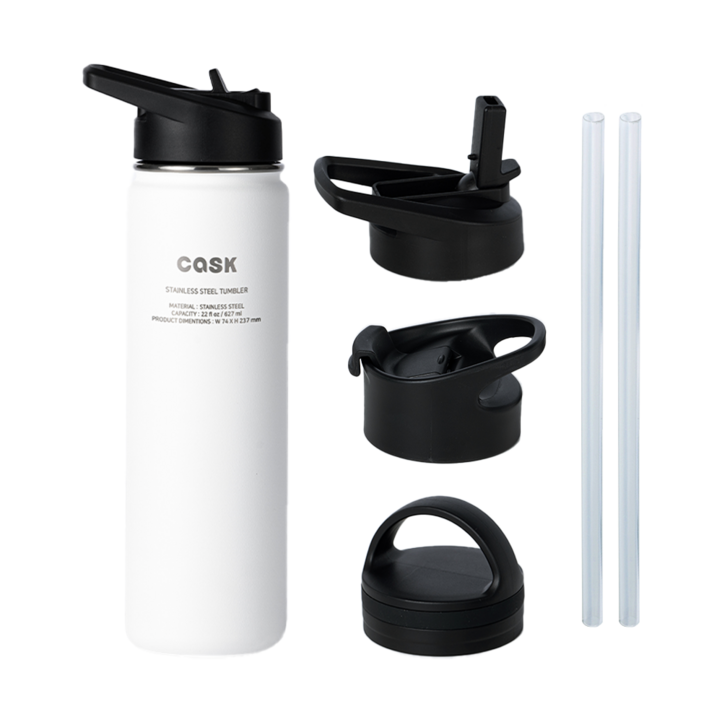캐스크 3가지 뚜껑  빨대 텀블러, 627ml, 화이트, 1세트