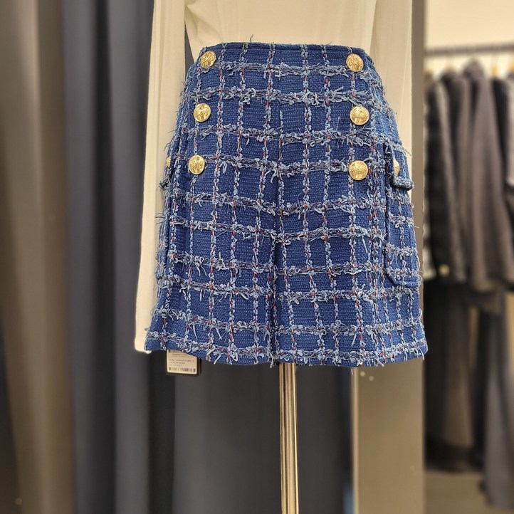 제시뉴욕 여성 트위드 금장버튼 3부 반바지