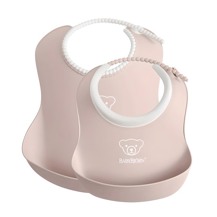 베이비뵨 베이비 빕  스몰 빕 턱받이 스타팅세트, 파우더핑크, 2개입, 1세트