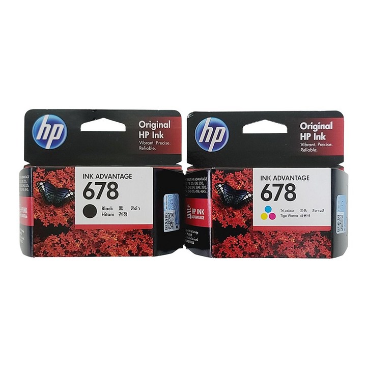 HP 678 잉크 검정 컬러 세트 HP3545 HP4645 HP2545 HP3540, 검정+컬러