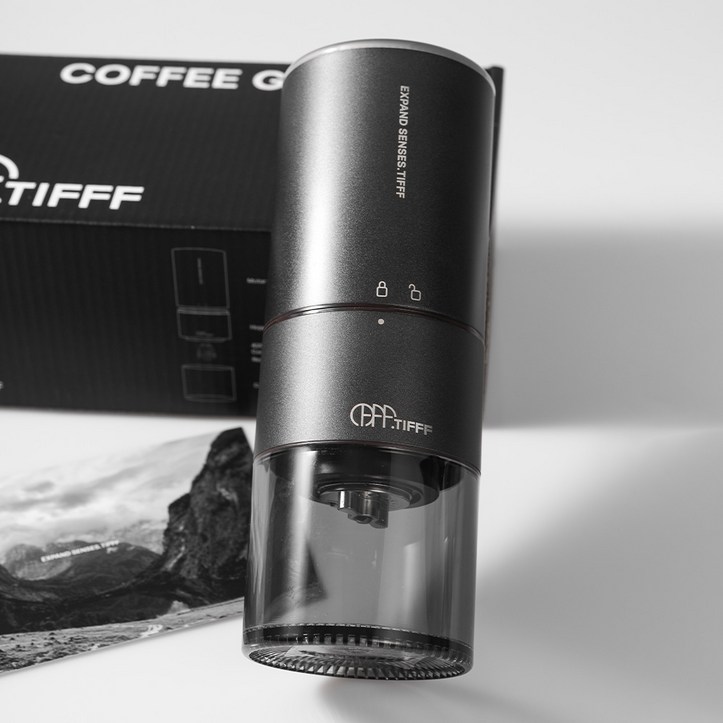 티프 휴대용 전동 커피 원두 그라인더 충전식, 블랙 7225202506