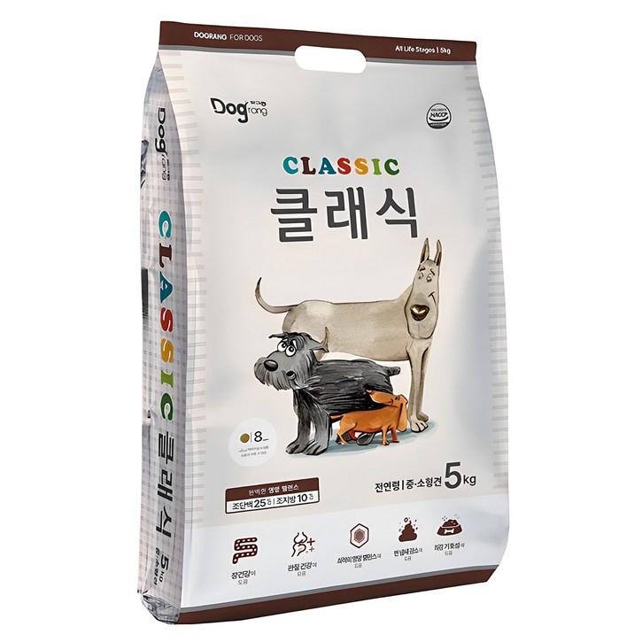 도그랑 전연령 강아지 클래식 건식사료, 닭, 5kg, 1개 도그랑 전연령 강아지 클래식 건식사료, 닭, 5kg, 1개