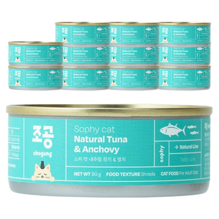 조공 소피 캣 내추럴 습식캔, 참치멸치, 90g, 1세트 조공 소피 캣 내추럴 습식캔, 참치멸치, 90g, 1세트