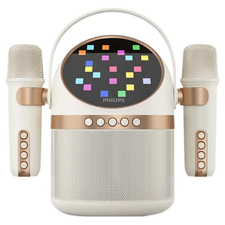 필립스 휴대용 LED 블루투스 노래방 스피커 화이트 + 마이크 2p 세트, TAS2509