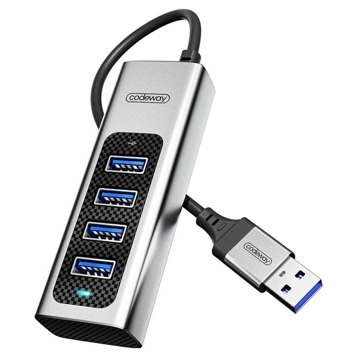코드웨이 USB 3.0 타입 노트북 멀티허브 4포트 0.2m, 그레이, 1개