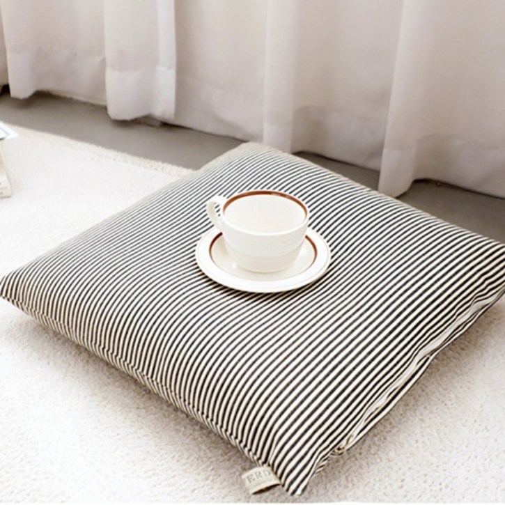 까사베르데 클레어 스트라이프 사각 방석 솜포함