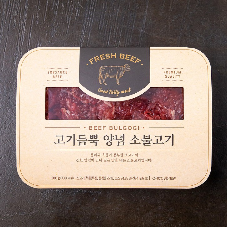 고기듬뿍 양념 소불고기 냉장, 500g, 1개 고기듬뿍 양념 소불고기 냉장, 500g, 1개