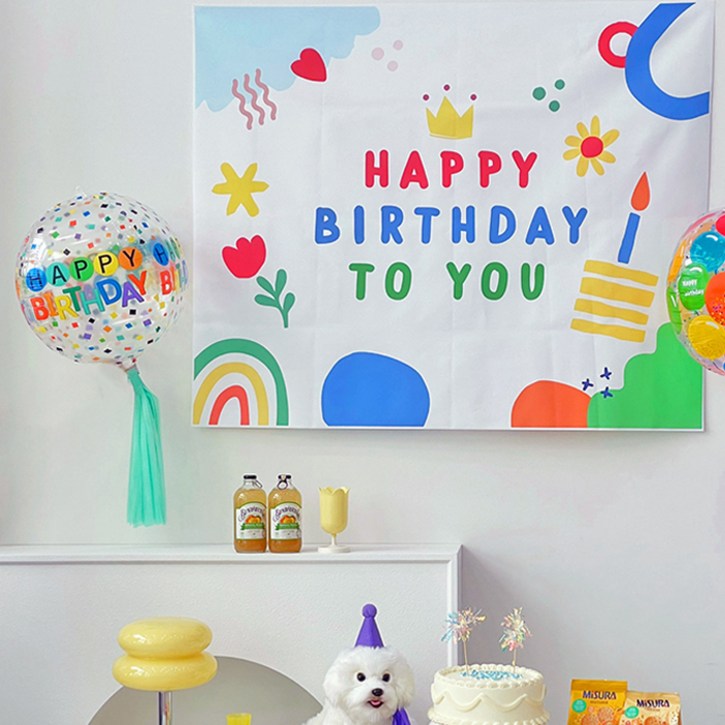 미미파티 생일 축하 파티 현수막  파티 풍선 세트