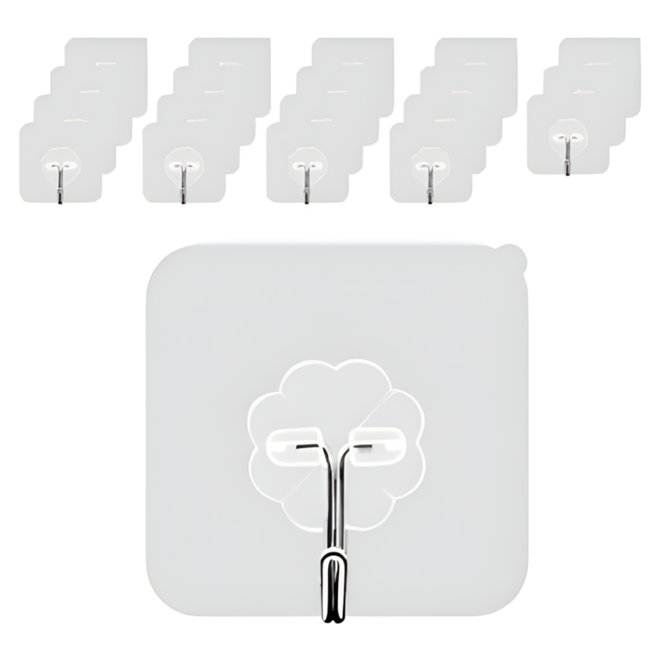 리빙홈디테일 무타공 강력 투명 접착식 후크걸이