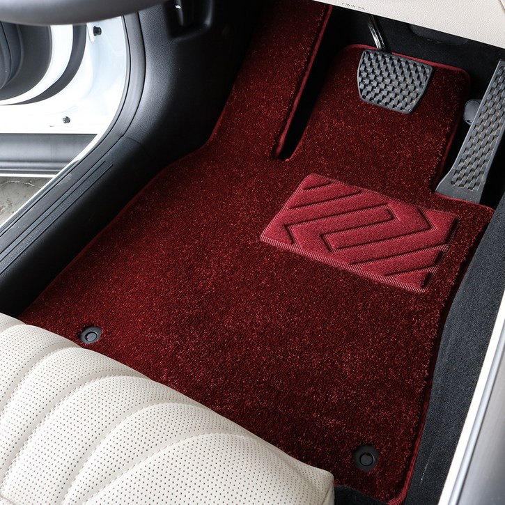 3W 에코라이너 패브릭 카매트 1 + 2열 세트, 현대 캐스퍼 2021.9~, 버건디레드