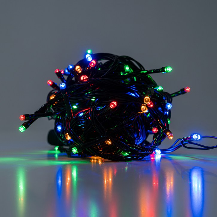 홈트너 트리 감성 무드등 LED전구 300구 + 점멸기 세트, 검정선 + 혼합컬러, 30m, 1세트
