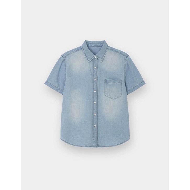 2001아울렛분당점[지오다노]NEW 여자 데님 반팔 셔츠 05345514