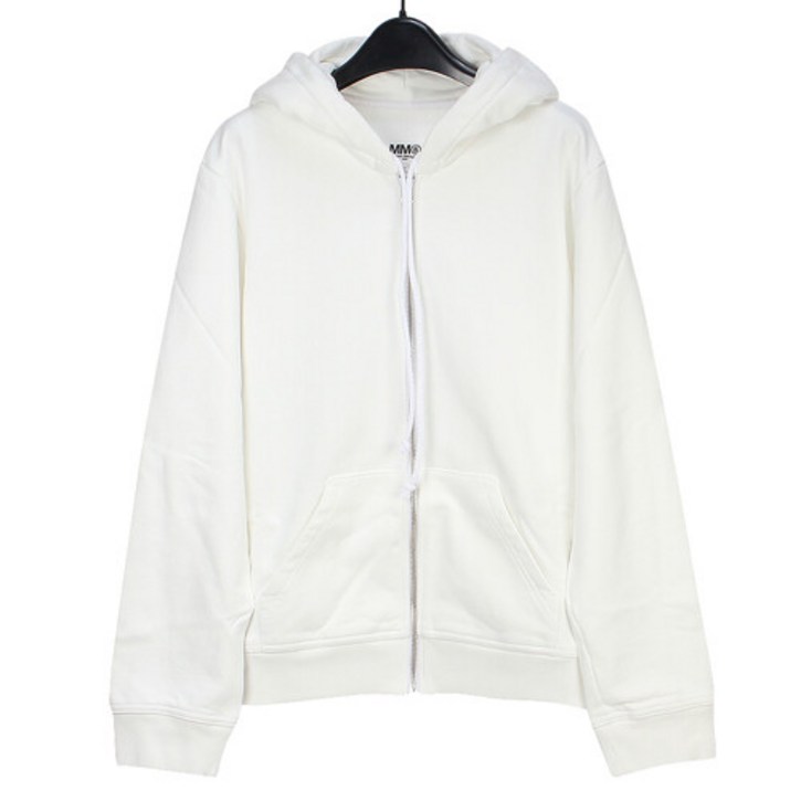 MM6 메종 마르지엘라 로고 프린팅 후드 집업 S52GU0170 S25337 101 OFF WHITE [MSC021ow]