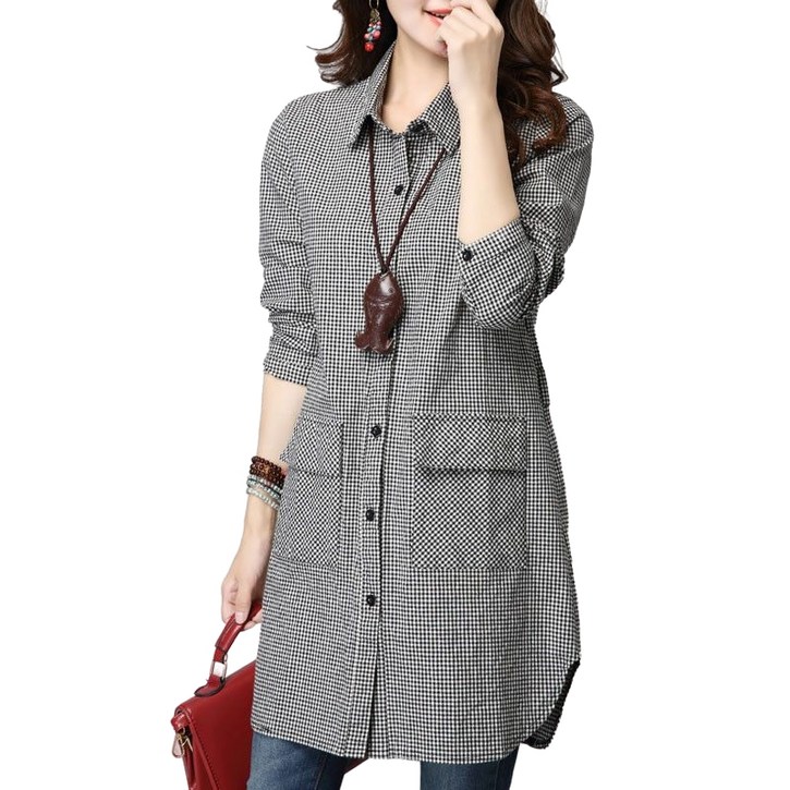 MOSAIRATION 여성 카라 롱 셔츠 남방 긴팔 가을 신상 데일리룩 M-5XL ZH23061607