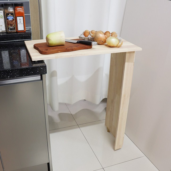 접이식 아일랜드 보조 식탁 반딱 테이블 대형 원목, 단품