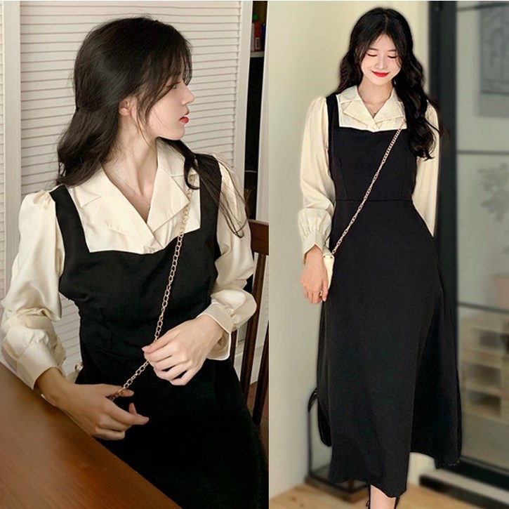 빌러드우먼 여신 하객 룩 셔츠 뷔스티에 롱 원피스 빌러드우먼 여신 하객 룩 셔츠 뷔스티에 롱 원피스