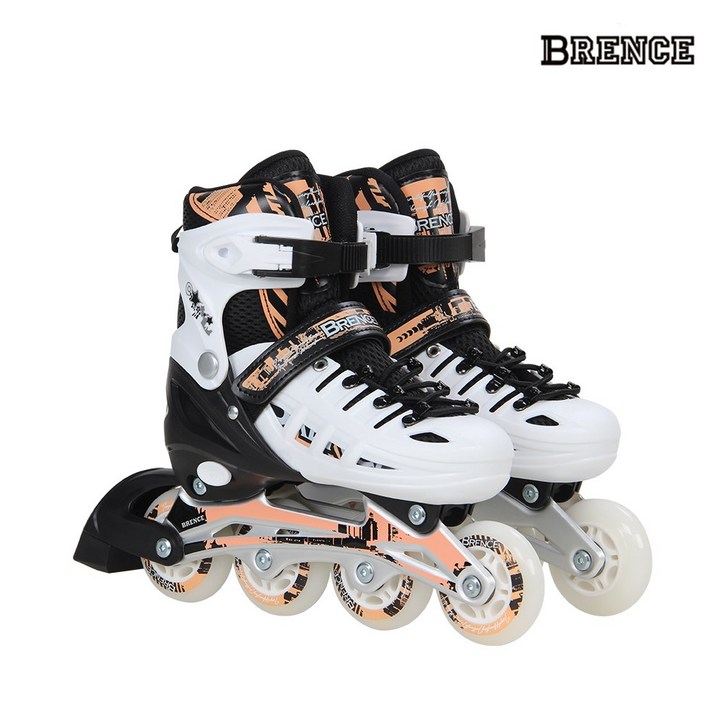브렌스 KC인증 아동 유아 인라인스케이트 사이즈조절, 화이트로즈, 1개