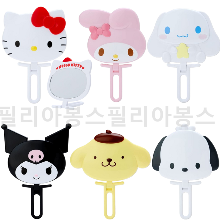 일본정품산리오 손거울 입체 산리오탁상거울 핸드미러 헬로키티 마이멜로디 페이스