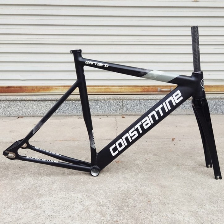 Constantine 6061-T6 알루미늄 고정 기어 자전거 프레임 세트 카본 포크에는 헤드셋 시트 포스트 클램프가 포함됩니다.