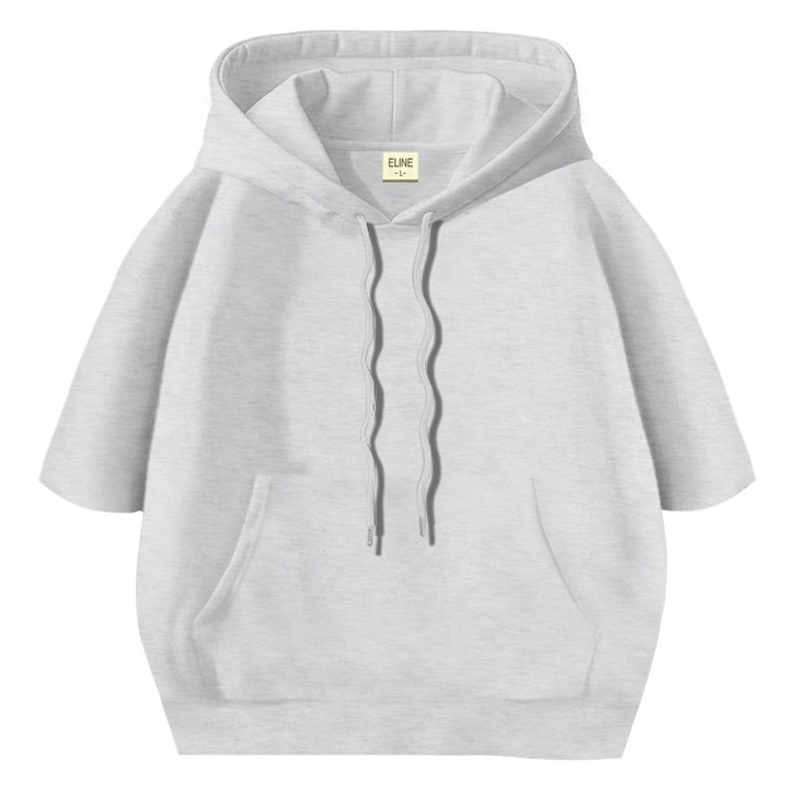 이라인 국산 반팔 후드티 오버핏 빅사이즈2XL 남녀공용 루즈핏 특양면 무지