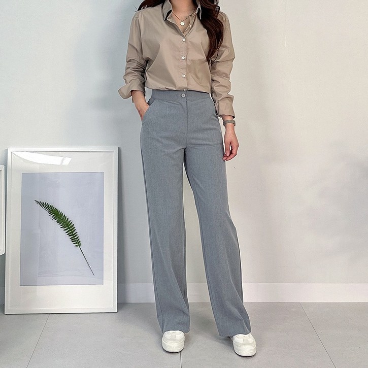 여성용 렘브 시크릿 슬랙스 빅사이즈 S3XL 롱슬랙스 일자 정장 히든밴딩 스판바지 오피스룩 봄 여름 가을