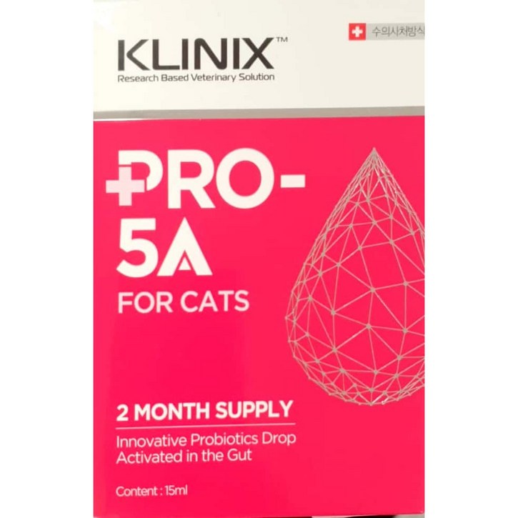 pro5a [정품] KLINIX PRO-5A 클리닉스 프로파이브에이 / 프로5A / 고양이 액상유산균제 15ml / 리뉴얼버전