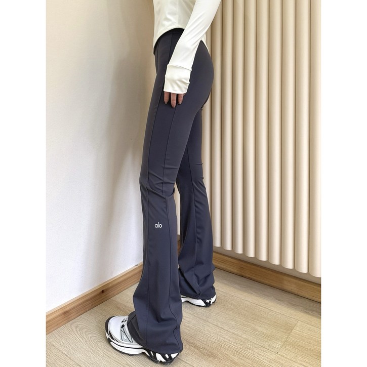 ALO 하이웨이스트 요가 플레어 팬츠 고탄력 힙업 피부친화적 통기성 스포츠일상 겸용