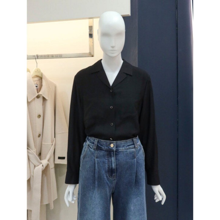 나이스클랍 오픈카라 포켓 블라우스A252MWB301BKDGDK1415939