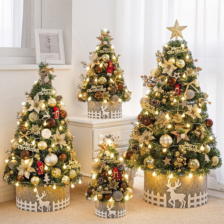 크리스마스 트리 대형 나무 오너먼트 전나무 미니 대여 180 공구 장식품 프로포즈용품 142, 150cm 빨간색과 흰색
