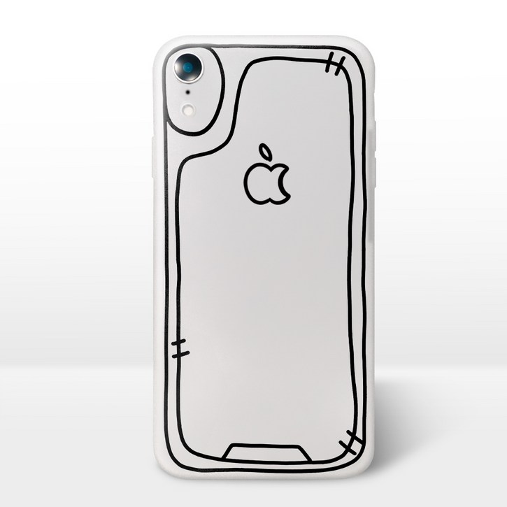 JXH 스케치 심플 무광 반투명 풀커버 스마트폰 케이스