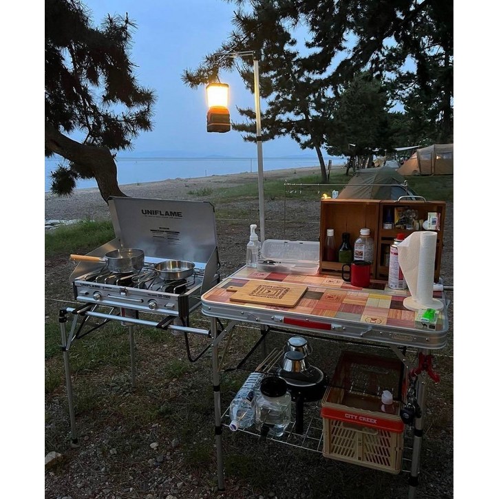 콜맨 올인원 키친 테이블 캠핑 테이블 캠핑조리대 버너테이블 캐비넷쉘프