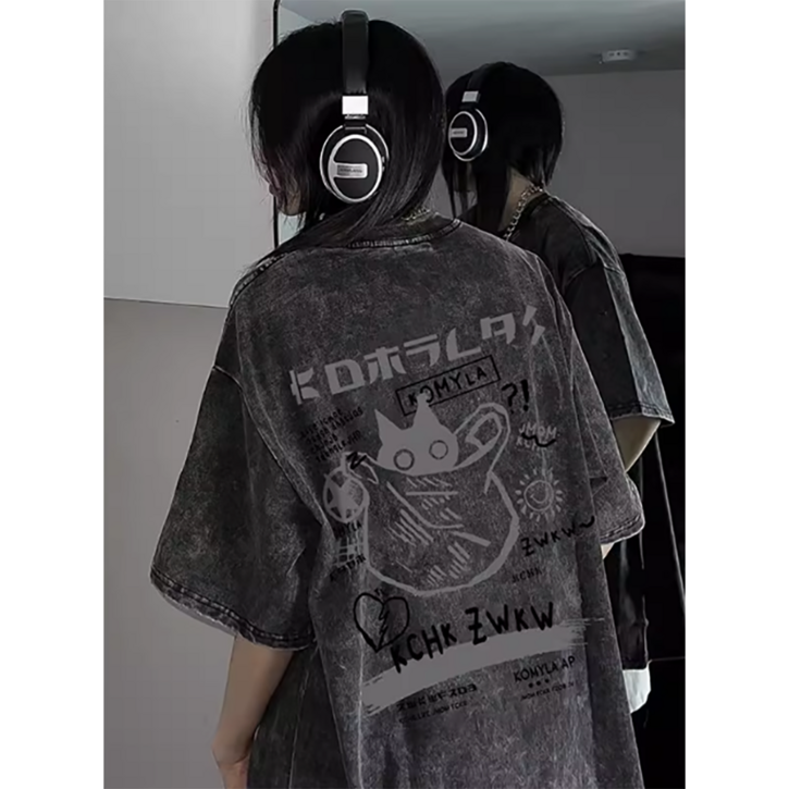 여성 오버핏 반팔티셔츠 박스 반팔티 N-0016