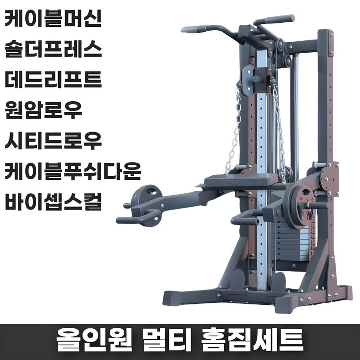 PAKAL 가정용 홈짐 세트 실내 멀티짐 랫풀다운 케이블 머신 홈트 전신 턱걸이 운동 기구 어시스트 풀업