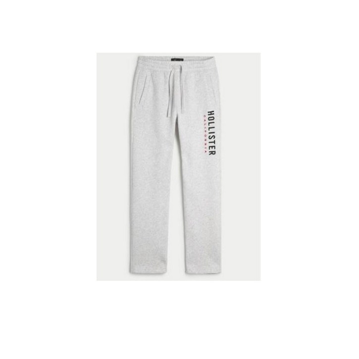 4. 뉴욕1 NEW 홀리스터 남자  케쥬얼 로고 스트레이트 기모 긴바지  LIGHT HEATHER GREY