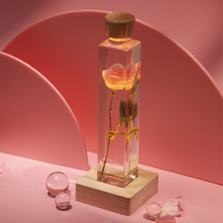 리비트 장미롱 꽃 무드등 기념일선물 수면등 여자친구 선물 100일 이벤트, 핑크예쁜것만 보고  벅찰만큼 사랑받길