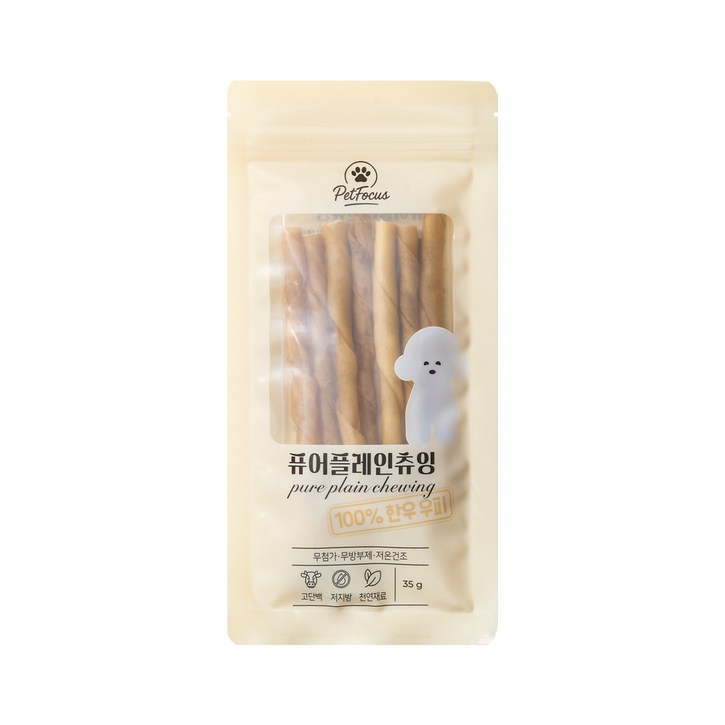펫포커스 한우우피껌 오래먹는 강아지껌 국내산 수제간식
