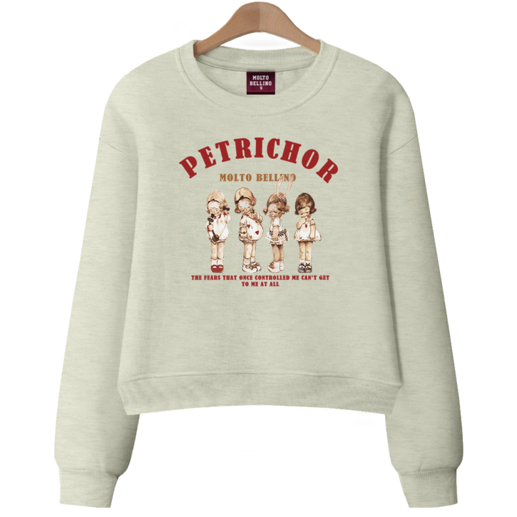 몰토벨리노 ANSANGSA 페트리코르 여성 semi크롭 루즈핏 맨투맨 수웻트 셔츠