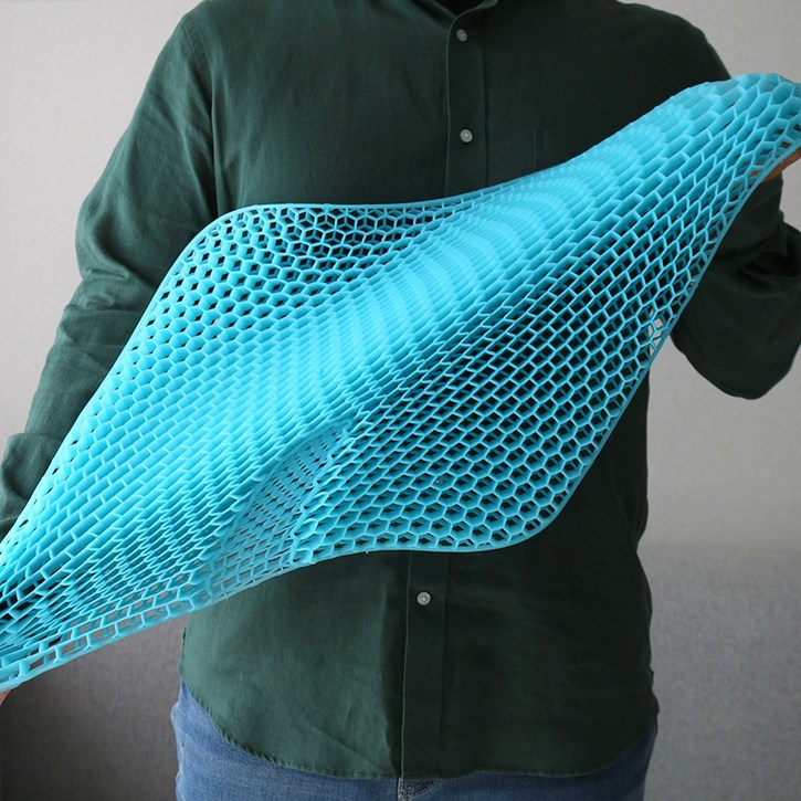 데코벨 더 커진 쿨 프레쉬 통풍 젤리 방석 논슬립 매쉬 커버 포함, 북극곰 블루