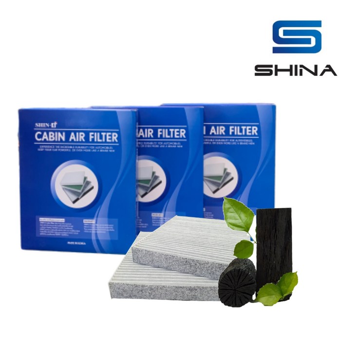 현대 111 신아 자동차 에어컨 활성탄필터, 3개, 올뉴투싼2015.3