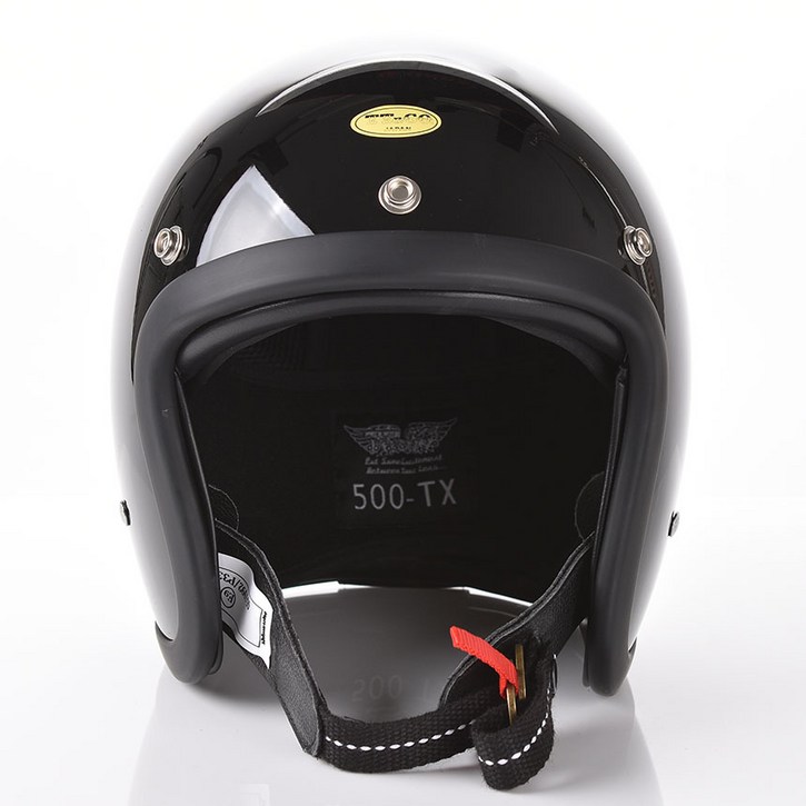 오더봇 티티앤코 TT&CO 500tx 헬멧 클래식 바이크 스쿠터 베스파 할리 데이비슨 슈퍼커브 경량 오픈 하프 페이스, 유광블랙(프레임 블랙)
