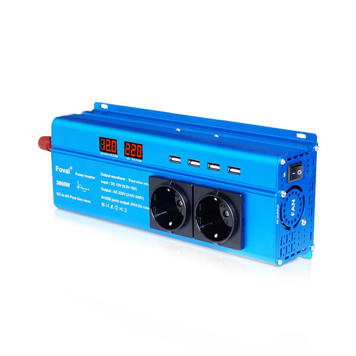 한국형 콘센트 순수정현파 야외용 차량용 인버터 12V 지속출력 1500W 최대출력 3000W, 1개
