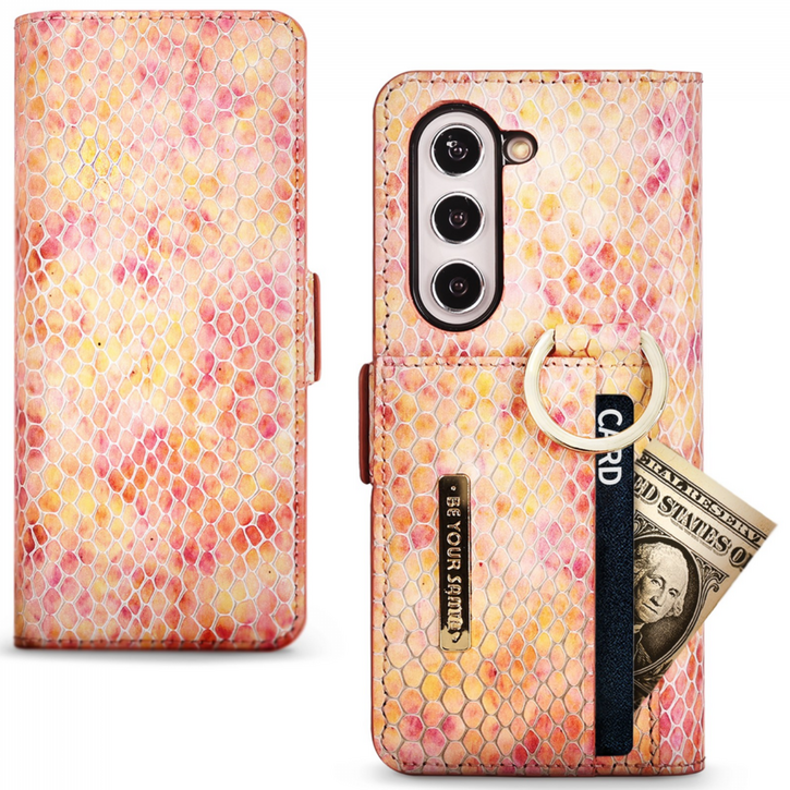 비유어산타 블랙맘바 갤럭시 Z폴드 유해 전자파 차단 이태리 가죽 링 핑거 카드수납 휴대폰케이스