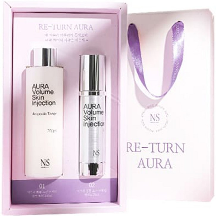 네츄럴샤인 리턴 아우라 볼륨 스킨 인젝션 앰플 토너 200ml  에센스 50ml 세트, 1세트