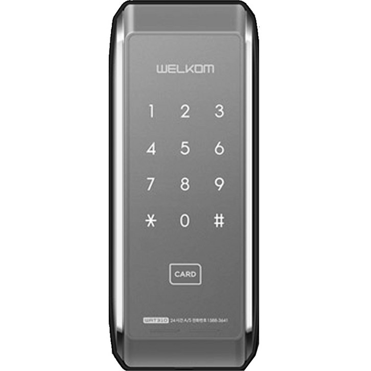 웰콤 샷시문 전용 디지털 도어락 WAT310 + 카드키 4p 세트 - 쇼핑뉴스