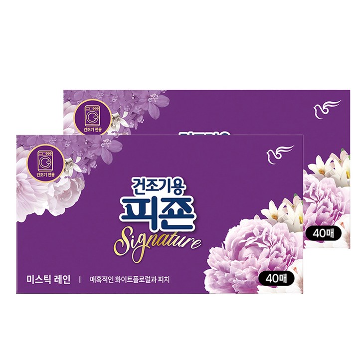 피죤 섬유유연제 건조기용 시트 미스틱 레인향 본품