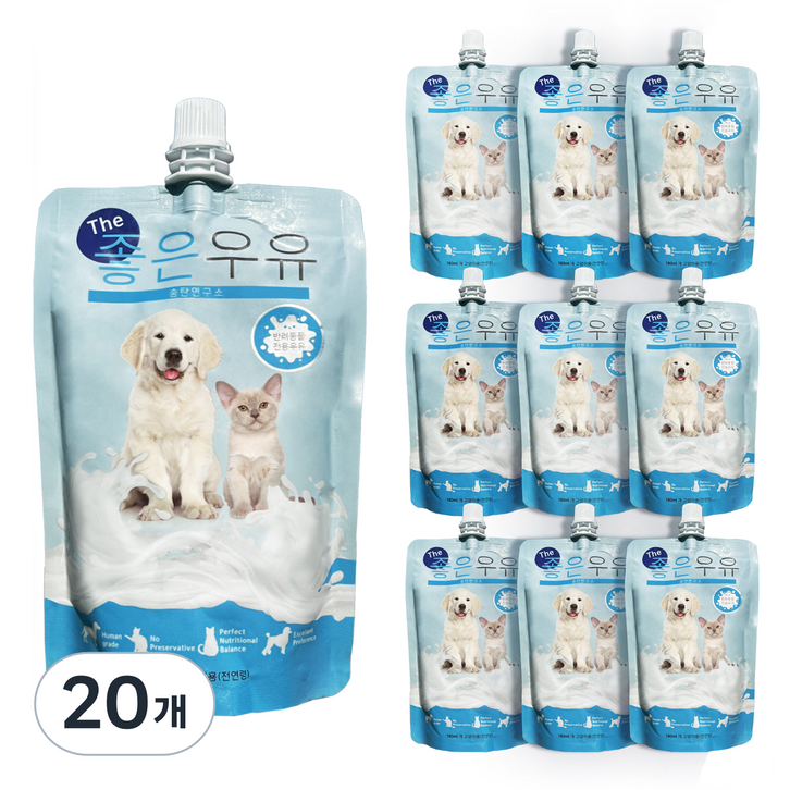 반려동물 더 좋은 우유, 우유맛, 180ml, 20개 반려동물 더 좋은 우유, 우유맛, 180ml, 20개