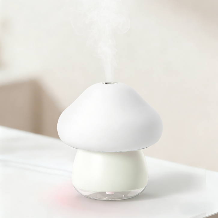 PAPA 버섯 터치 무드등 가습기 탁상용 DIY 미니 초음파 가습기, 화이트, X317